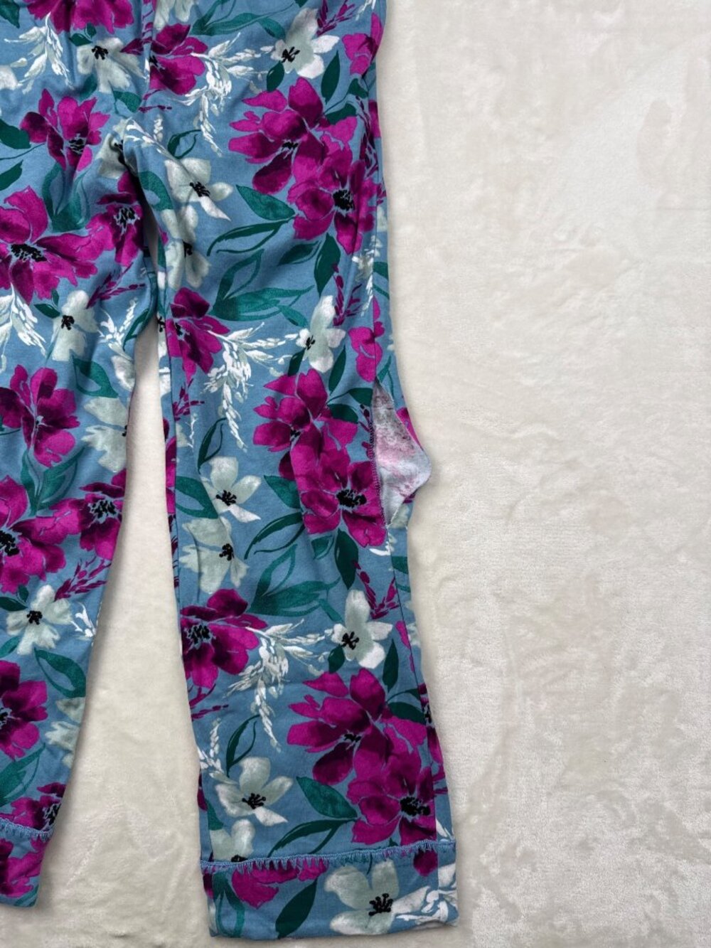 Carole Hochman Womens Floral Pajama Set Small Blue & Pink - Picture 10 of 11